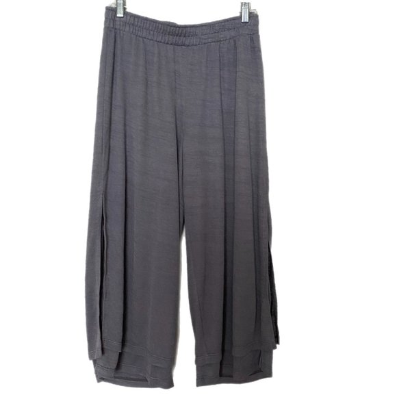 Pickadilly Canada Pebble Grey Bonnies Cropped Knit Layered Side Button Pants M - Picture 1 of 8